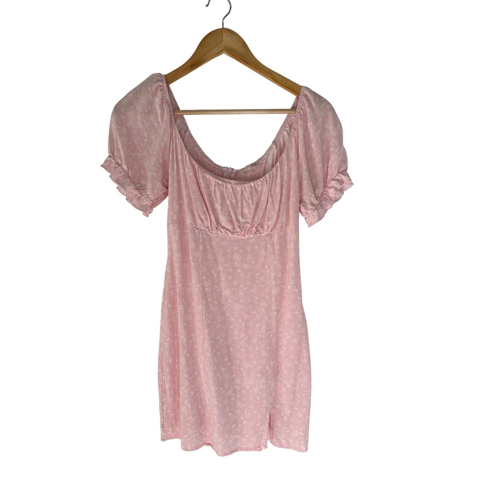 Lottie Moss Pink Floral Mini Dress Puff Sleeve Size Small Girly Casual Feminine